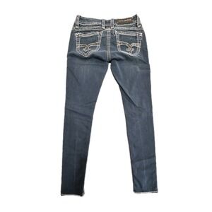 Rock Revival Jeans Womens 27x31.5 Blue Denim Aida Skinny Embellished Rockabilly